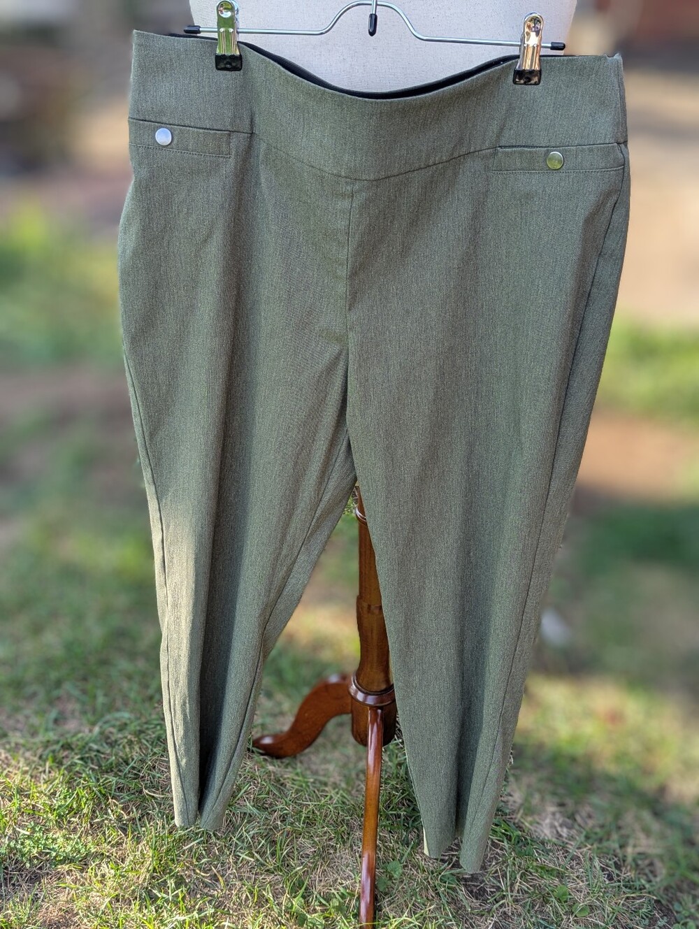 Maurices Olive Green Pants with Black Waistband